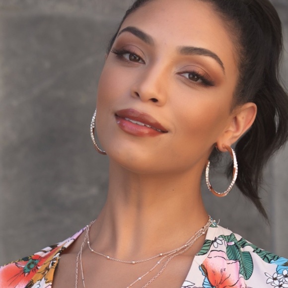 Park Lane Elegant Rose Gold Hoop Earrings - Picture 2 of 2